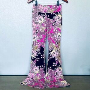 Boho Paisley Flare Seventies Pull-On Stretch Flare Pants S